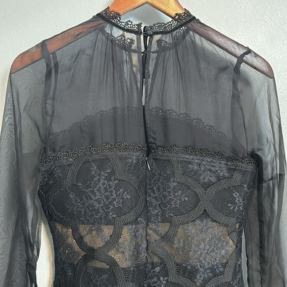 X by NBD MICHELLE lace sheer detail DRESS black size 4- gently used - Picture 12 of 16